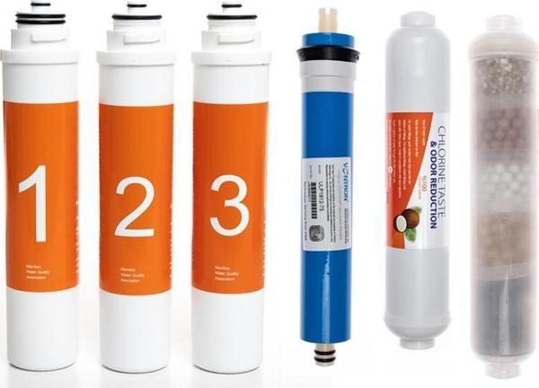 Sulook Waterlife Su Arıtma Cihazı Uyumlu Tak-Çevir 6'lı Filtre Seti, 10 Aşamalı, Vontron Membranlı - Image 1