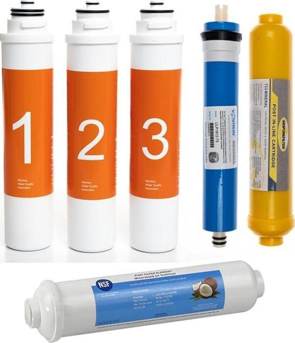 Sulook Waterlife Su Arıtma Cihazı Uyumlu Tak-Çevir 6'lı Filtre Seti, Vontron Membranlı - Image 1