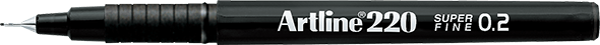 Artline 220 Super Fine 0.2 mm Keçe Uçlu Kalem Siyah - Image 1