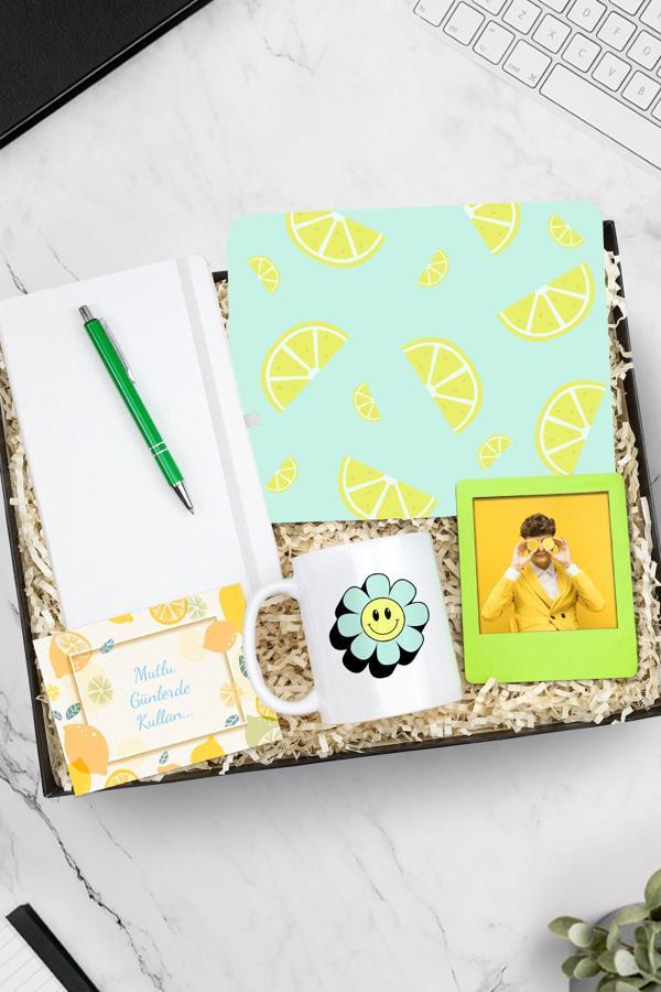 Trendmiya Mouse Pad & Yeşil Tükenmez Kalem & Beyaz Defter & Kupa & Yeşil İnstagram Çerçeve Hediye Seti - Image 1