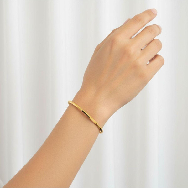 Kuyumcu Nurettin 8 gr (GRAM) Yarı Simli Ajda Bilezik Yatırımlık İşçiliksiz 22 Ayar Altın