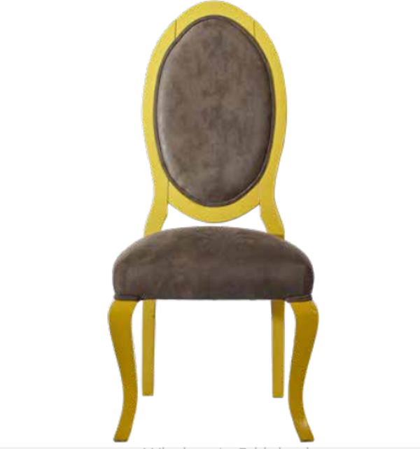 14197 ST Zus007 Madalyon Model Kayın Klasik Ayak Parlak Sarı El Yapım Sandalye - Image 1