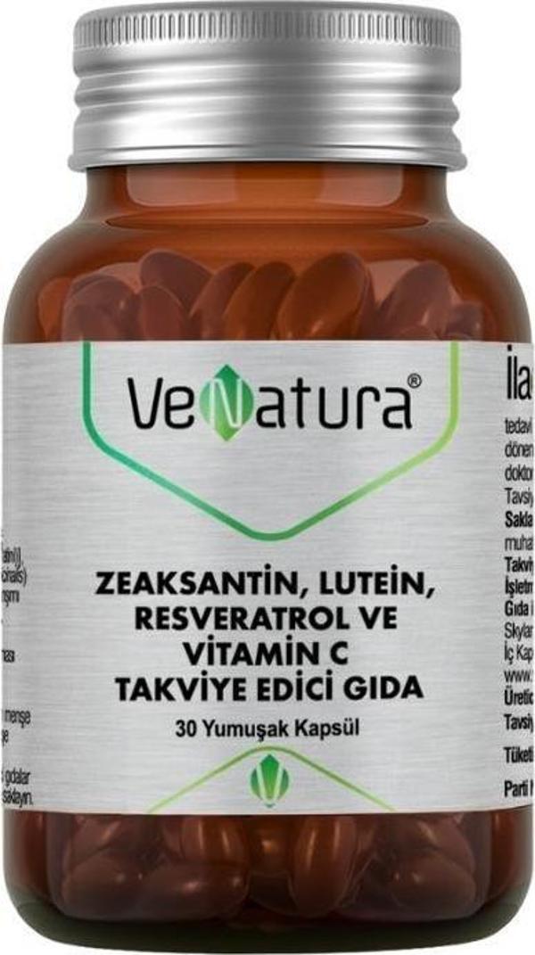 Zeaksantin Lutein Resveratrol ve Vitamin C Takviye Edici Gıda 30 Yumuşak Kapsül - Image 1