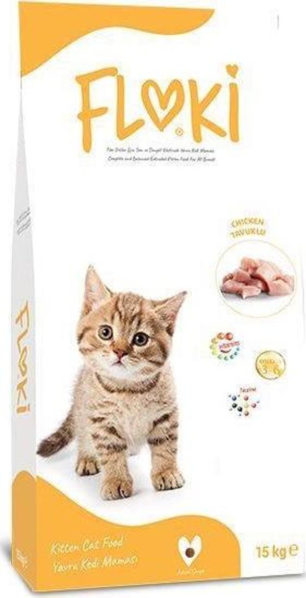 Floki Tavuklu Yavru Kedi Maması 15 kg - Image 1