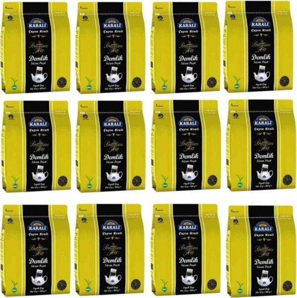 Karali Çay Premium Demlik Poşet Siyah Çay 25 Li 12 Adet - Image 1