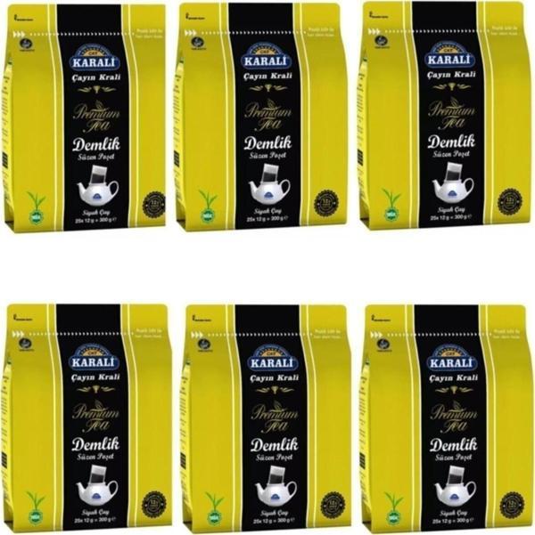 Karali Çay Premium Demlik Poşet Siyah Çay 25'li 6 Adet - Image 1