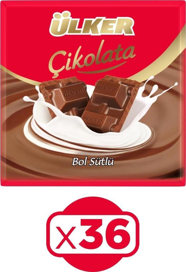 Ülker Sütlü Kare Çikolata 60 gr x 36 Adet - Image 1