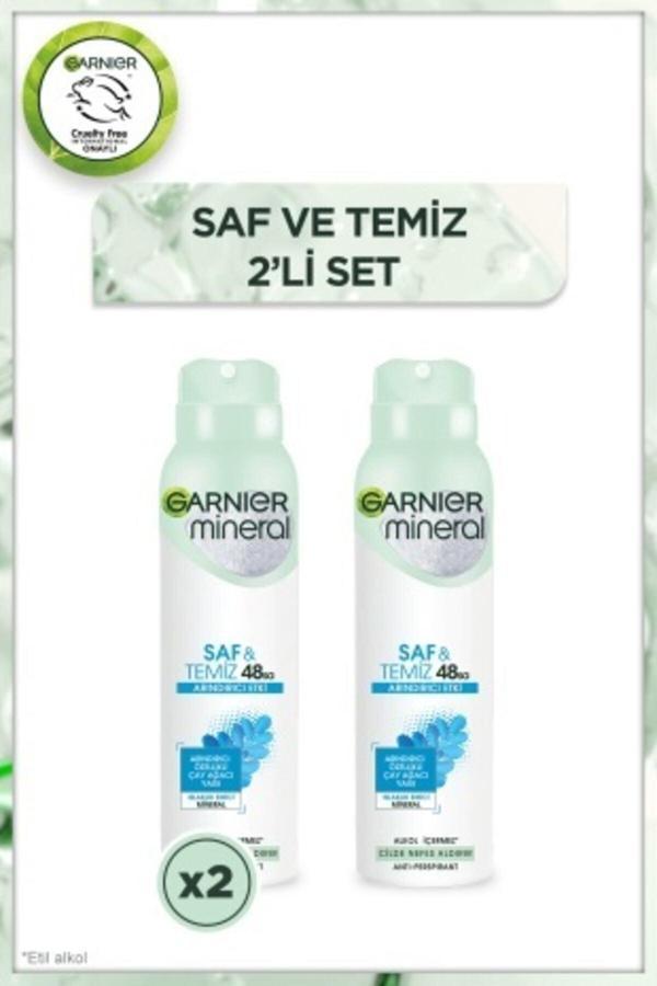 Garnier 2'li Mineral Saf Ve Temiz Sprey Kadın Deodorant Seti - Image 1