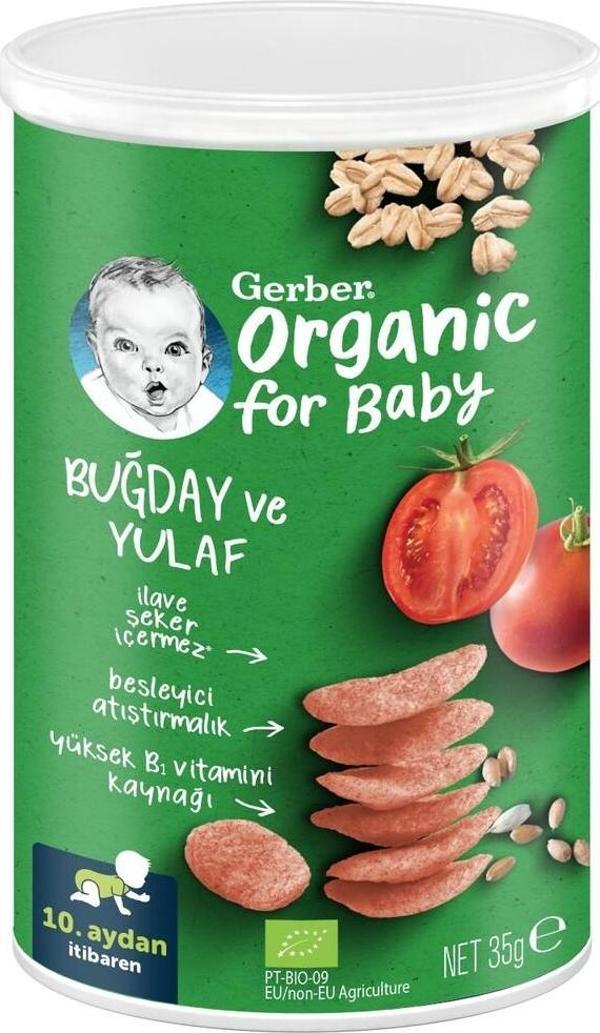 Gerber Organik Buğday Ve Yulaflı Bebek Atıştırmalığı 35g - Image 1