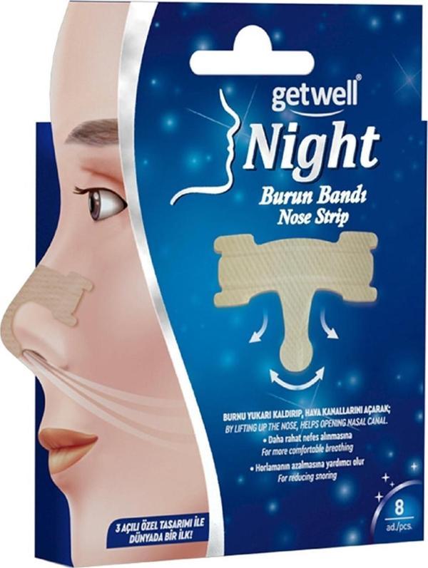 Getwell Marka: Night Burun Bandı 8 Adet Kategori: Burun Ve Sırt Bantları - Image 1