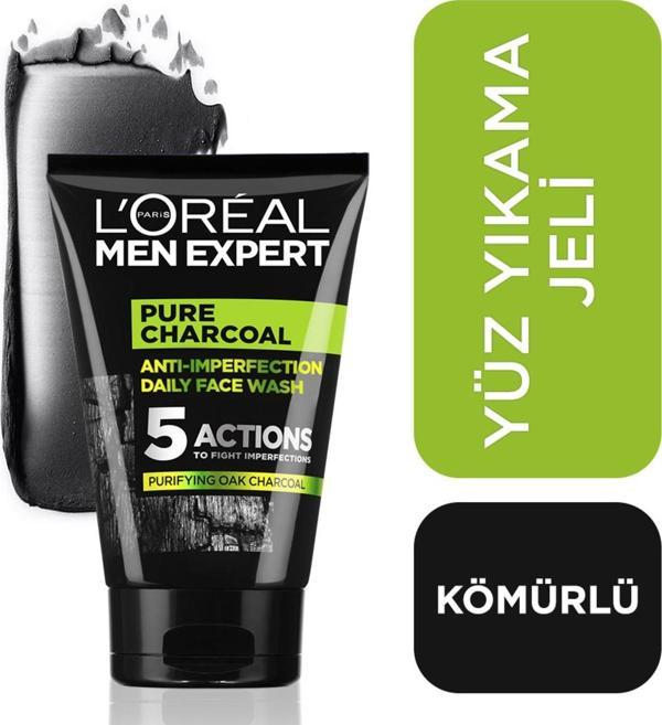 L'Oréal Paris Men Expert Pure Charcoal Cilt Problemlerine Karşı Savaşan Yüz Yıkama Jeli 100 ml - Image 1