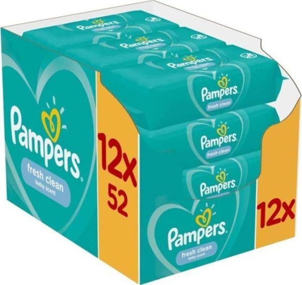 Prima Pampers Baby Islak Havlu Fresh Clean 52li*12 Adet - Image 1