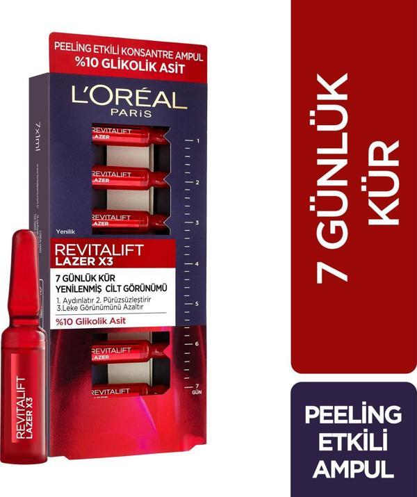 L'Oréal Paris Revitalift Lazer X3 7 Günlük Kür Peeling Etkili Ampul - Image 1