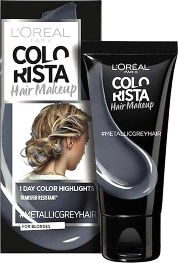 L'Oréal Paris Geçici Saç Boyası - Colorista Hair Makeup Gri 30 ml 3600523703821 - Image 1