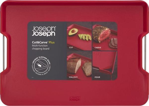 Joseph Joseph Cut&Carve Plus Büyük Kesme Tahtası - Kırmızı 41x29 cm - Image 1