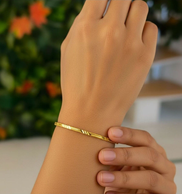 Kuyumcu Nurettin 9 gr (GRAM) İşçiliksiz Yatırımlık Kalemli Oluklu Ajda Bilezik 22 Ayar Altın