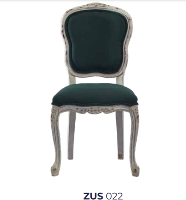 Sandalye 19759 Zus022 Eskitme Model Yeşil Kumaş Kayın Eskitme Aslan Ayak ElYapım - Image 1