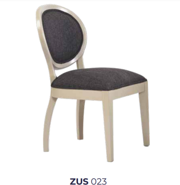 Sandalye 19760 ST Zus023 MADALYON Model Kayın Ayak Örgü Kırçıl Kumaş El yapım - Image 1