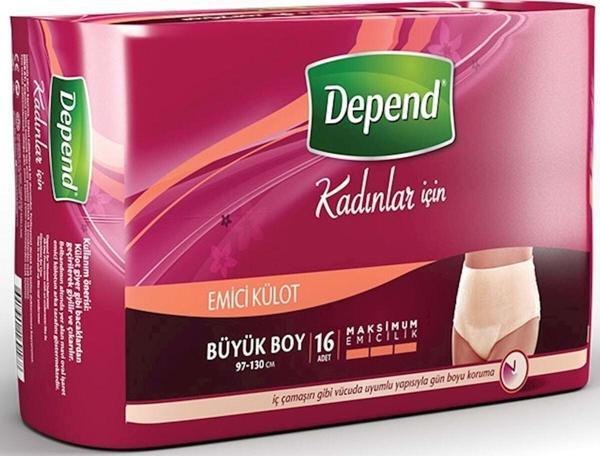 Depend Emici Külot Büyük Boy Kadın 16'lı - Image 1