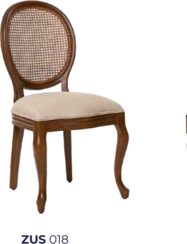 Sandalye ST Zus018 19755 MADALYON HASIR Model Kayın Ayk Parlak Ceviz Krem El yapı - Image 1