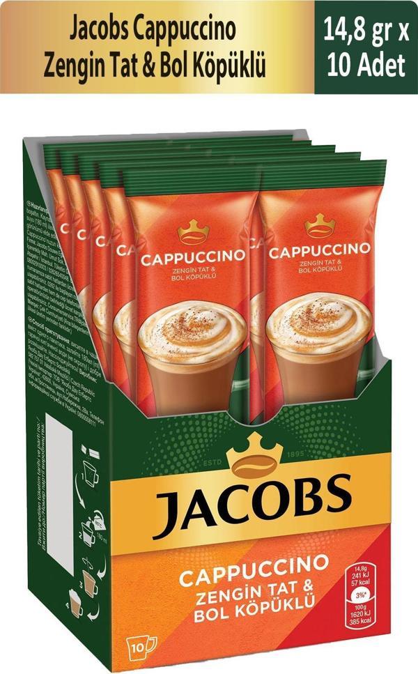 Jacobs Cappuccino Kahve 10'lu - Zengin Tat & Bol Köpüklü - Image 1