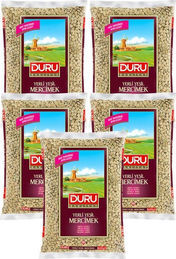 Duru Yerli Yeşil Mercimek 5x1000 Gr - Image 1