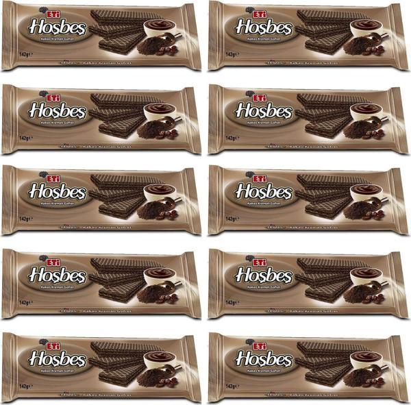 Eti Hoşbeş Kakao KremalI Gofret 142 g x 10 Adet - Image 1