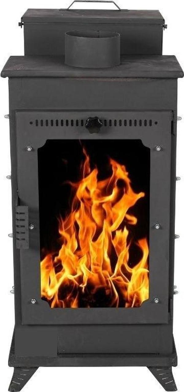 Etinova Pelet Sobası  3 Camlı Şömine Tipi F002 Modeli - Image 1