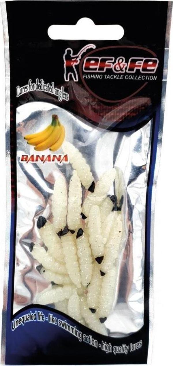 EFFE Fosforlu Larva Kurtçuk Muz Aromalı Silikon Yem 2.6cm 20ad - Image 1