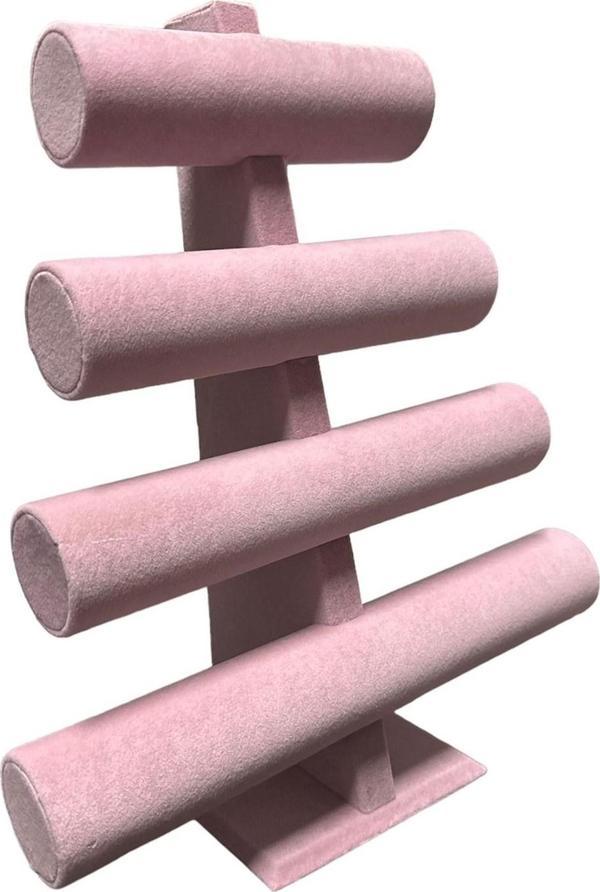 Dörtlü T Pembe Bileklik Saat Standı - Image 1