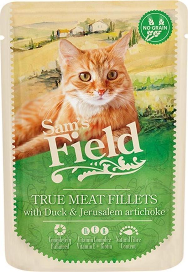 Sams Field Sf Cat Pouch Duck Filets/jerusalem Artichoke 85 G / Yaş Kedi Maması Ördek, Tavuk Ve Yer Elması - Image 1