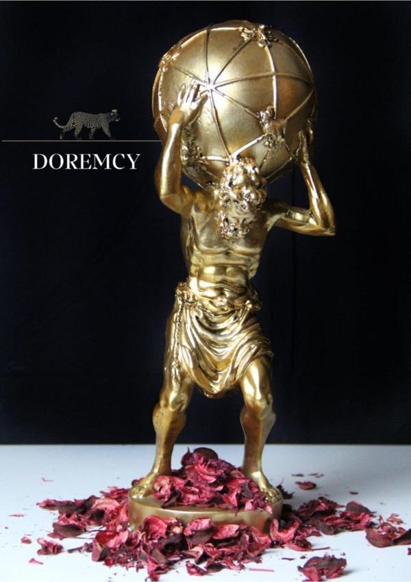 Doremcy Dekoratif Atlas Altın Biblo Obje Aksesuar - Image 1