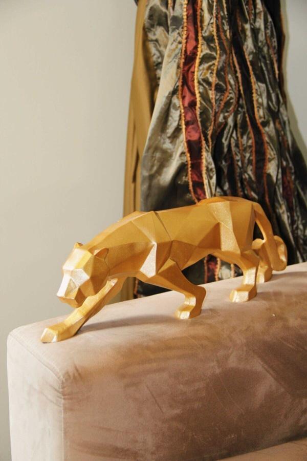 Doremcy Kübik Jaguar Puma Gold Leopar Polyester Döküm Biblo - Image 1