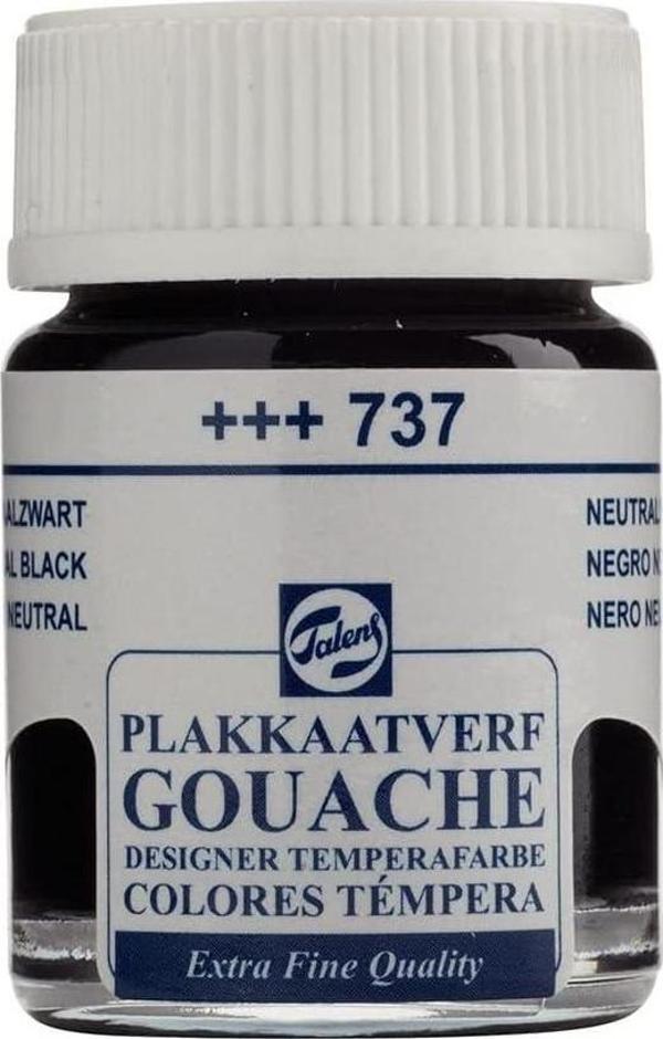 Talens Gouache Jar 16ml Guaj Boya Neutral Black / 737 - Image 1