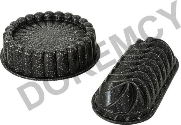 Doremcy Granit Döküm 2 Li Tart Ve Turta Kalıbı Siyah - Image 1