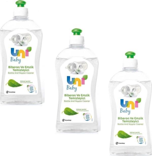 Uni Baby 500 Ml 3'Lü Biberon Ve Emzik Temizleyici - Image 1