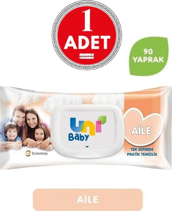 Uni Baby Aile Islak Mendil 90 Yaprak 1 Adet - Image 1