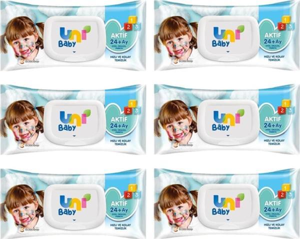 Uni Baby Islak Mendil Aktif 24+ Ay 72'Li 6 Adet (432 Yaprak) - Image 1