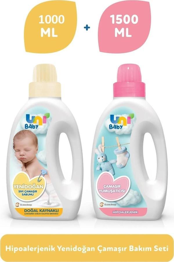 Uni Baby Yenidoğan Çamaşır Sabunu 1000Ml + Yumuşatıcı 1500Ml - Image 1