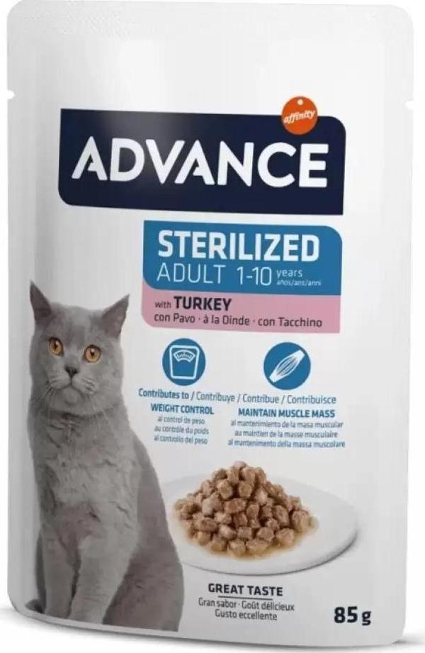 Advance Hindi Etli Kısırlaştırılmış Yetişkin Kedi Konservesi 85 Gr - Image 1