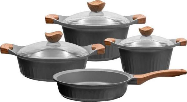 Aryıldız Lincoln 7 Parça Siyah Mat Granit Tencere Seti Ar251089  - Image 1