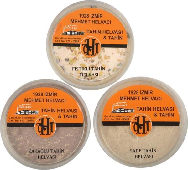 1928 Mehmet Helvacı 3'lü Paket Antep Fıstıklı & Sade & Kakaolu Tahin Helvası 900 Gr Ambalajlarda - Image 1