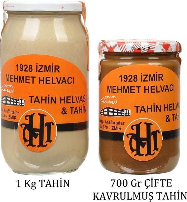 1928 Mehmet Helvacı Çifte Kavrulmuş Tahin 700 Gram & Doğal Tahin 1 Kg (2'li Fırsat Paketi) - Image 1