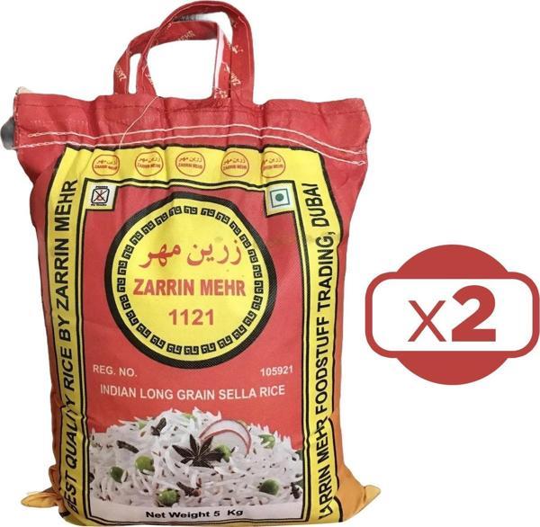 Zarrin Mehr 1121 5 kg 2'li Paket Basmati Hint Pirinci - Image 1