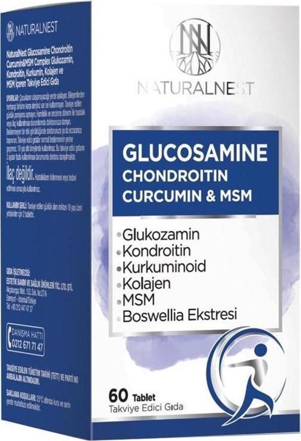 NaturalNest Glucosamine Chondroitin Curcumin & Msm 60 Tablet - Image 1
