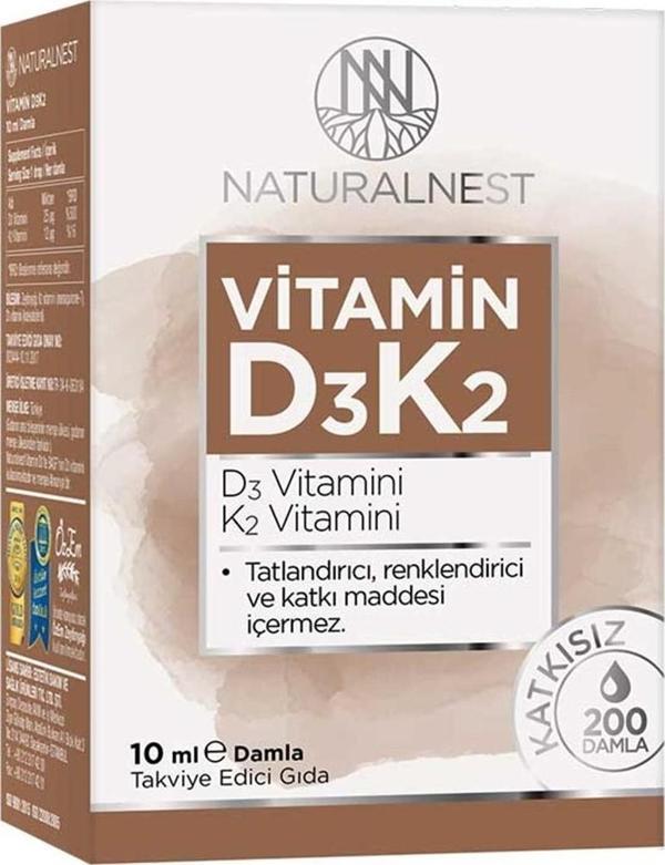 Naturalnest Vitamin D3K2 Damla 10 ml - Image 1