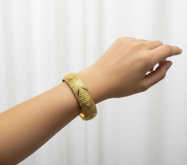 Kuyumcu Nurettin 10 gr (GRAM) Desenli Şarnel Bilezik 22 Ayar Altın Yatırımlık İşçiliksiz