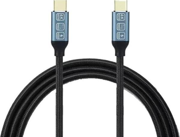 ScHitec 5A 100W 20Gps 4K 60Hz Type-C To Type-C 4.0 Gen2 Hızlı Data ve Şarj Kablosu Örgülü 2Metre Siyah - Image 1