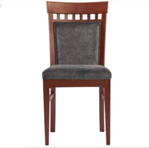 Sandalye 19780 Zus043 Küçük Pencere Model Kayın Parlak Ceviz Renk Gri El yapım - Image 1