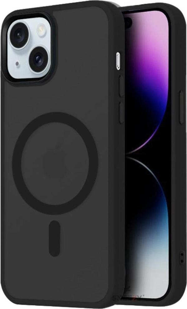 Sneezy İphone 15 İle Uyumlu Magnetic Matte Prism Kapak - Image 1